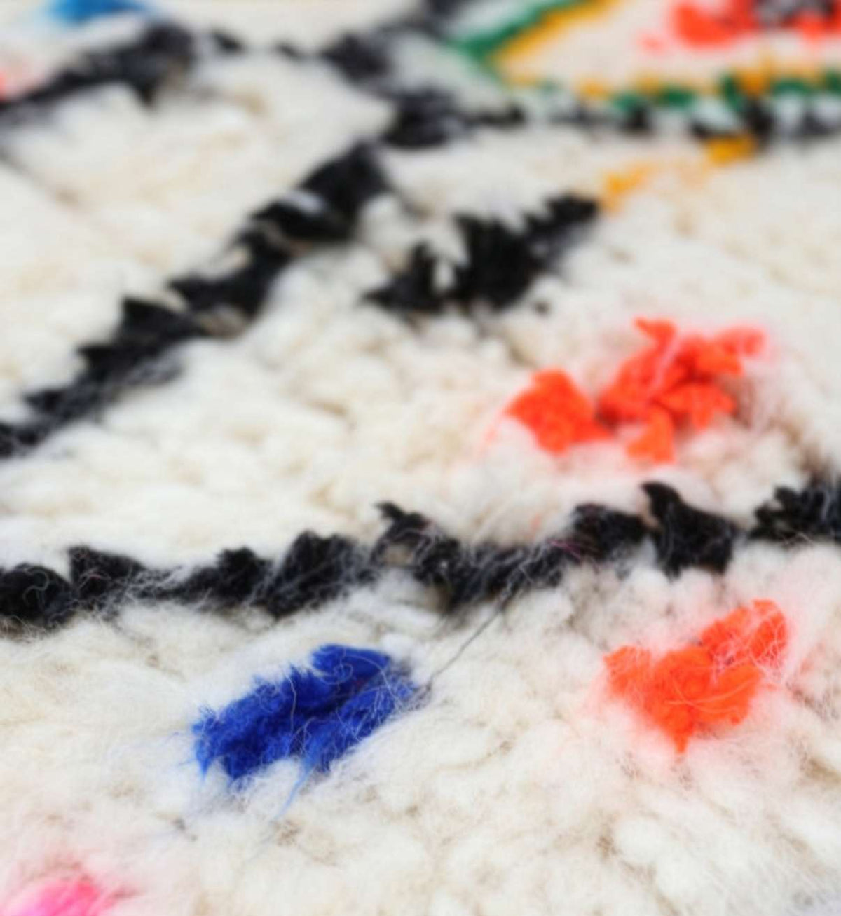 Abstract Geometric & Confetti Motif Beni Ourain Rug - handwoven Moroccan rug