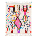 Abstract Geometric & Confetti Motif Beni Ourain Rug - handwoven Moroccan rug