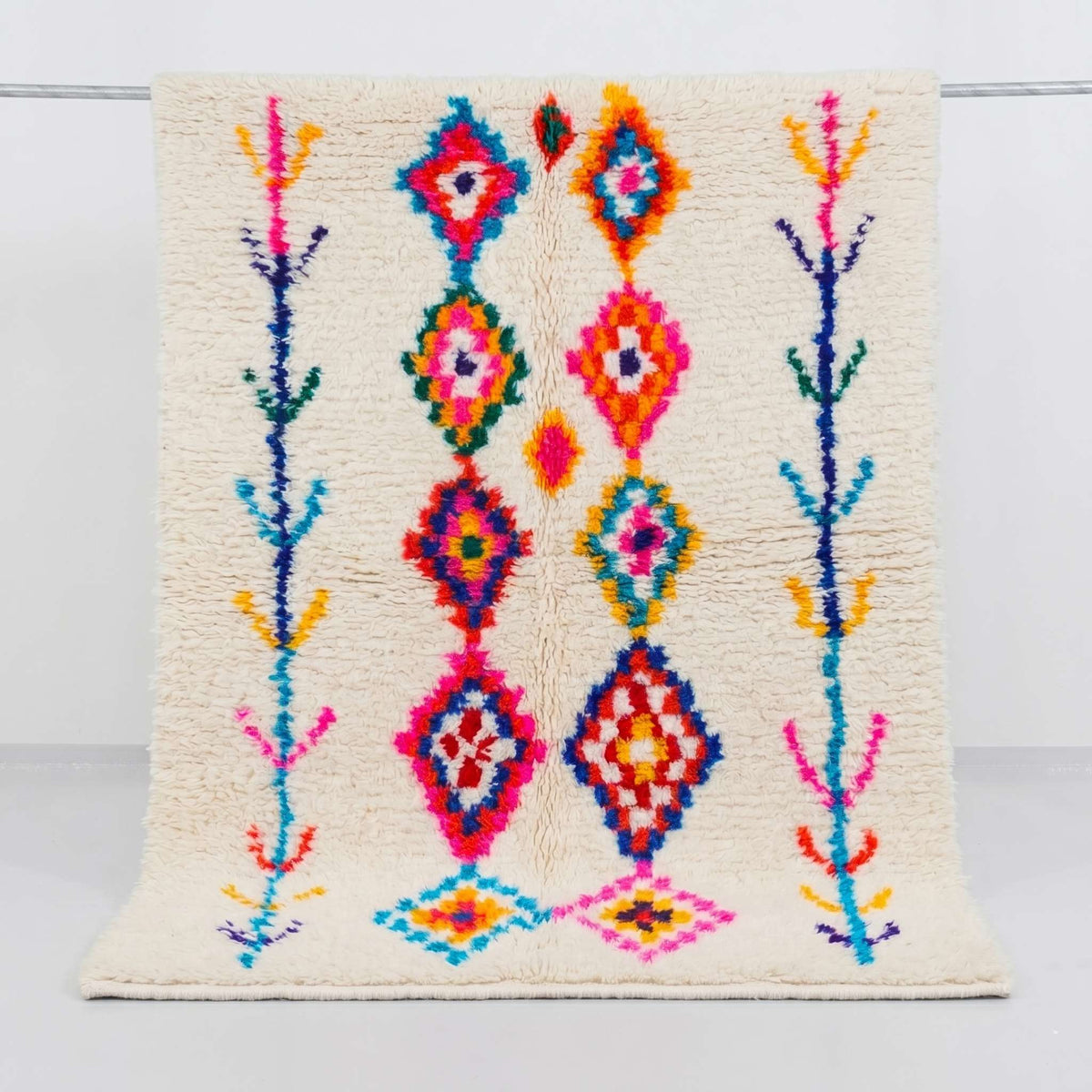 Vibrant Geometric Beni Ourain Rug - handwoven Moroccan rug