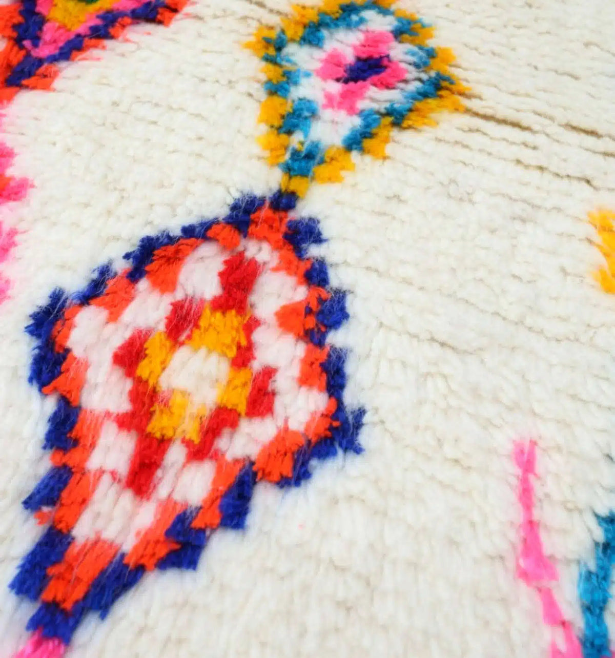 Vibrant Berber Geometric Beni Ourain Rug