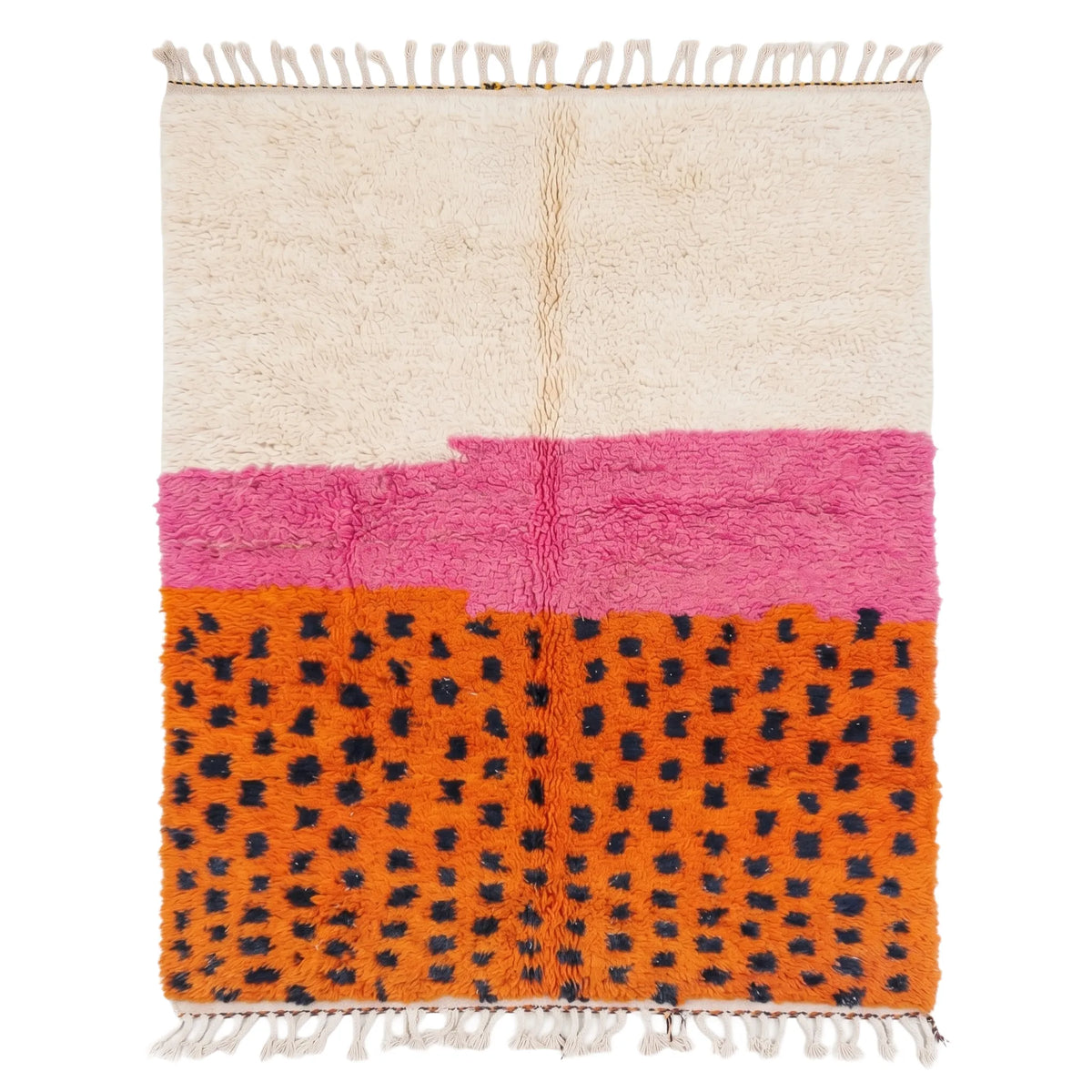Vibrant Colorblock Leopard Beni Ourain Rug