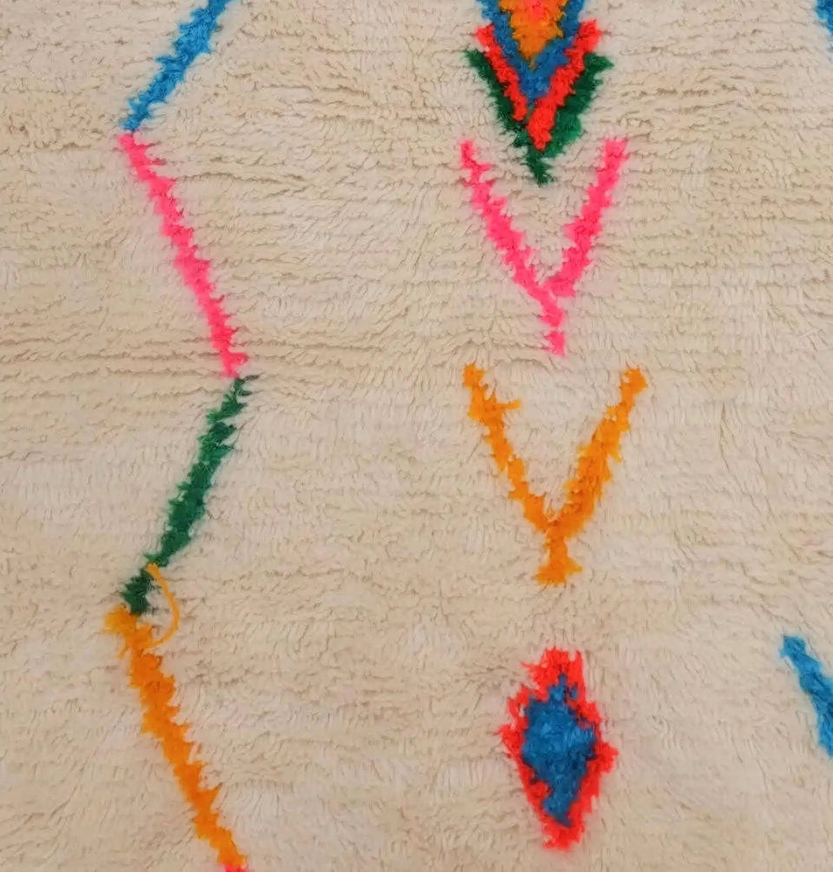 Maximalist Neon Tribal Mosaic Beni Ourain Rug - handwoven Moroccan rug
