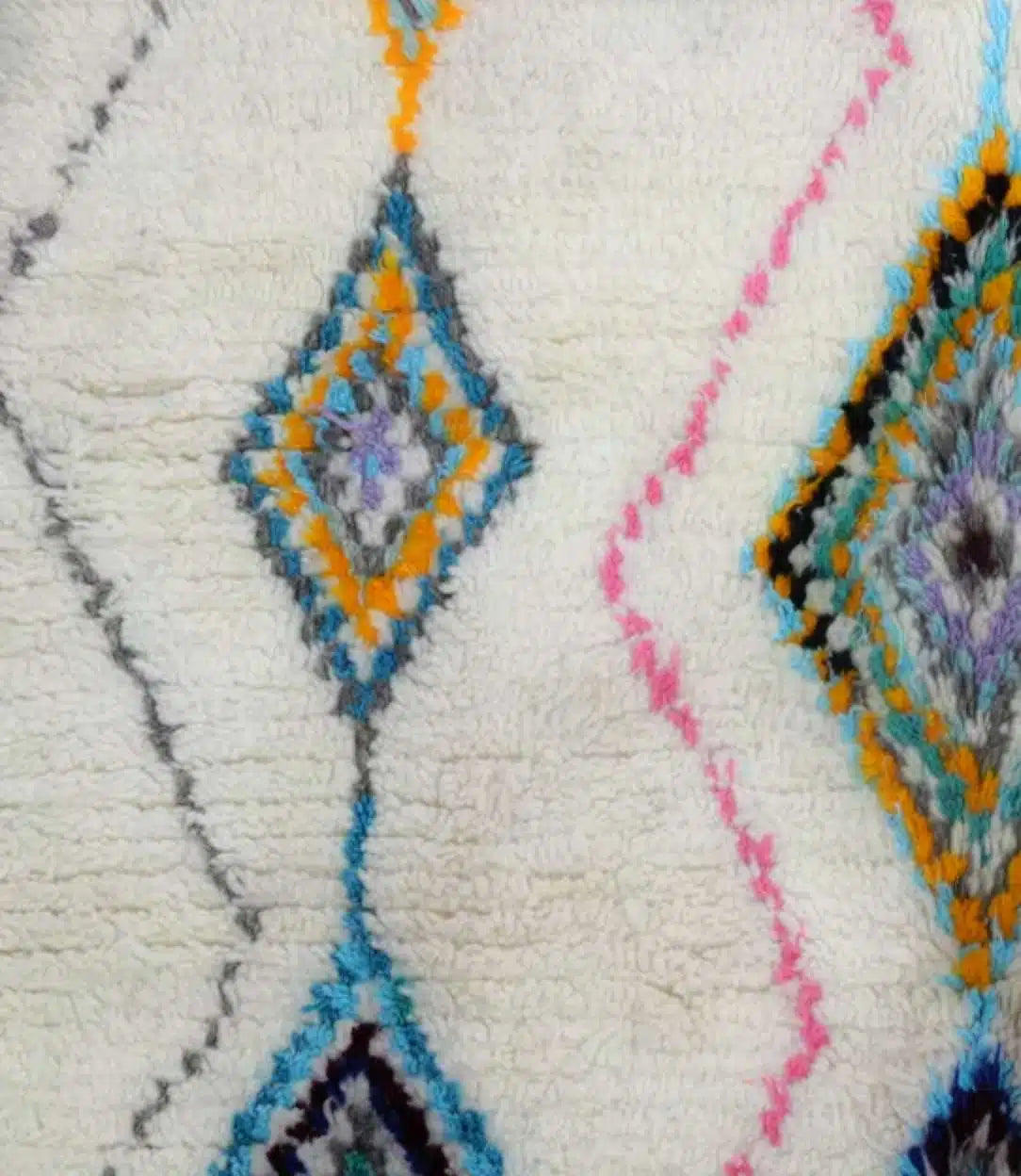 Vibrant Tribal Mosaic Beni Ourain Rug - handwoven Moroccan rug