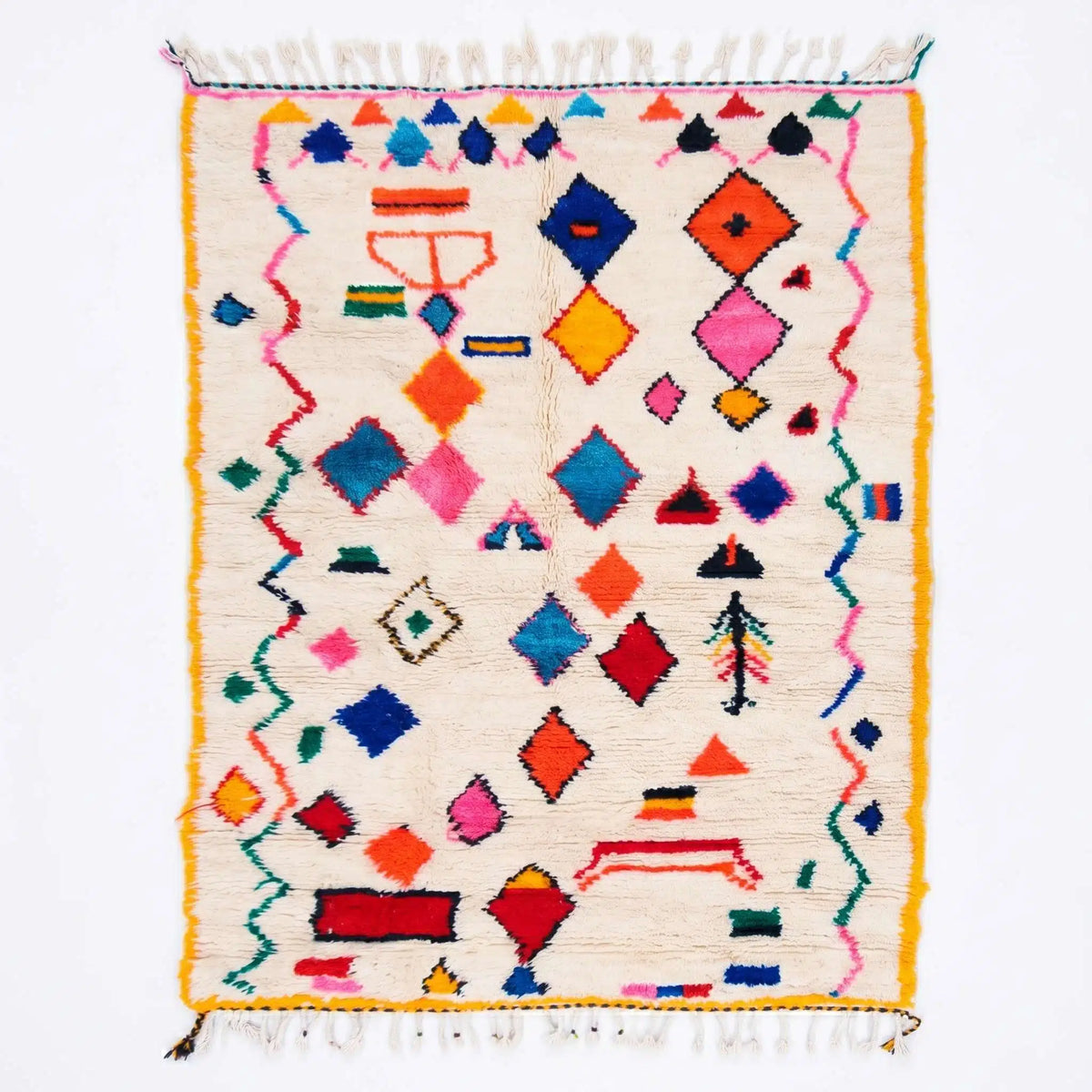 Electric Bohemian Azilal Rug - handwoven Moroccan rug