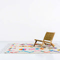 Vibrant Zigzag & Diamond Motif Beni Ourain Rug - handwoven Moroccan rug