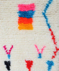 Vibrant Zigzag & Diamond Motif Beni Ourain Rug - handwoven Moroccan rug