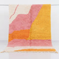 Abstract Sunset Color Block Beni Ourain Rug - handwoven Moroccan rug