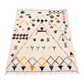 Modern Geometric Grid Design Beni Ourain Rug - handwoven Moroccan rug
