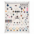Modern Geometric Grid Design Beni Ourain Rug - handwoven Moroccan rug