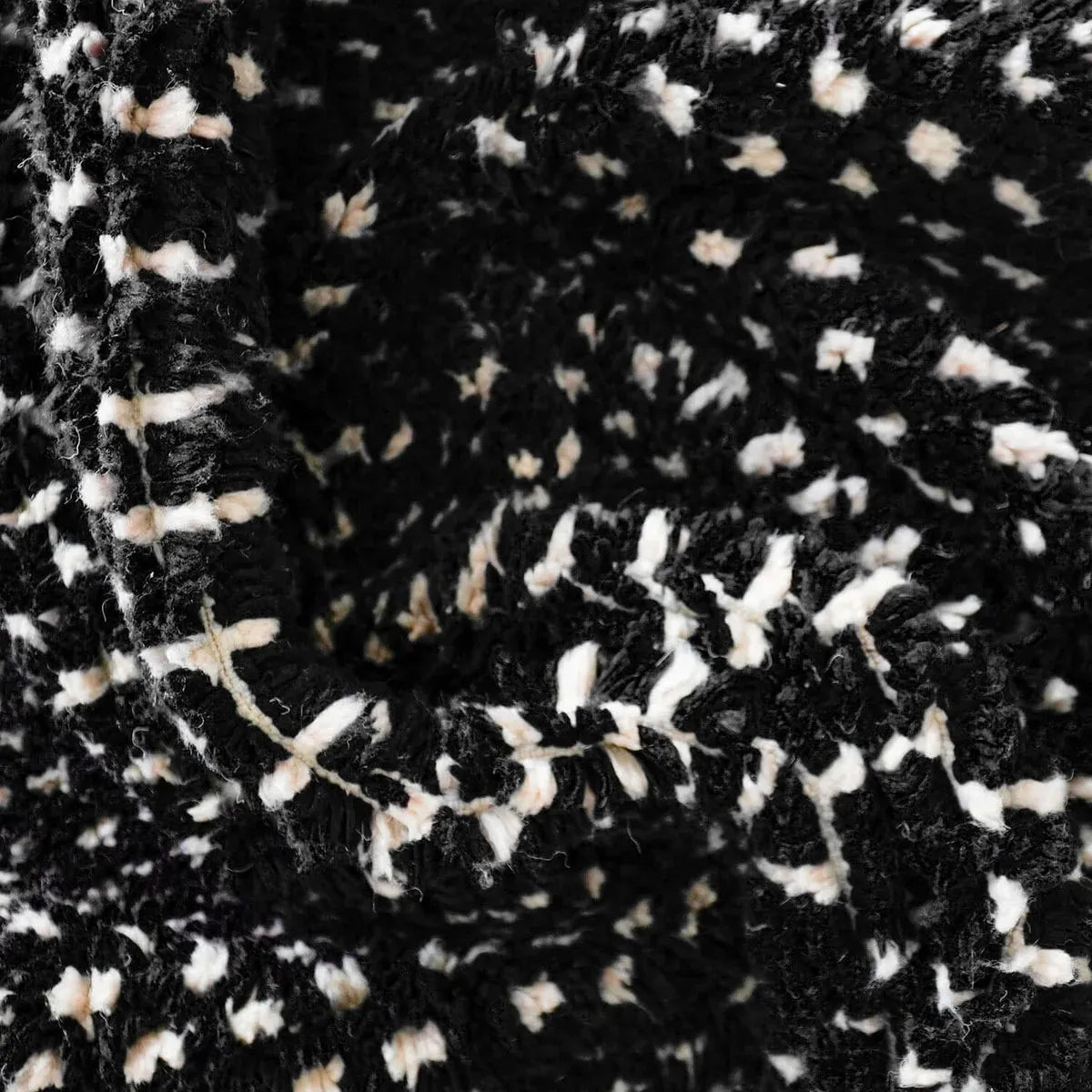 Black Cream Flecked Beni Ourain Rug