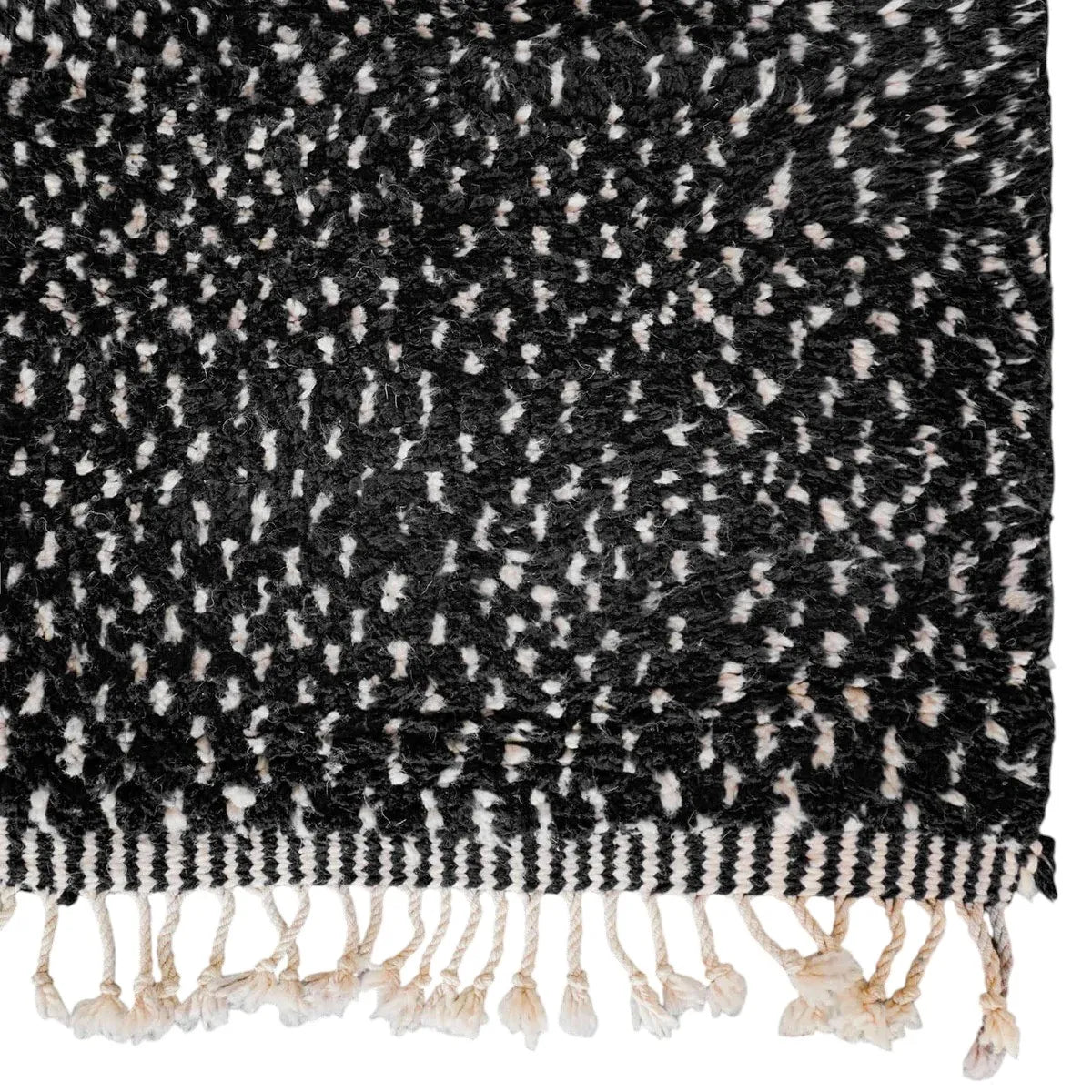 Black Cream Flecked Beni Ourain Rug