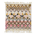 Bohemian Rose Mustard Geometric Diamond Beni Ourain Rug - handwoven Moroccan rug