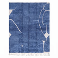 Deep Blue Abstract Line Art Beni Ourain Rug - handwoven Moroccan rug