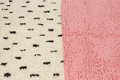 Pink Color Block & Polka Beni Ourain Rug - handwoven Moroccan rug