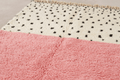 Pink Color Block & Polka Beni Ourain Rug - handwoven Moroccan rug