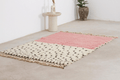 Pink Color Block & Polka Beni Ourain Rug - handwoven Moroccan rug