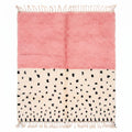 Pink Color Block & Polka Beni Ourain Rug - handwoven Moroccan rug