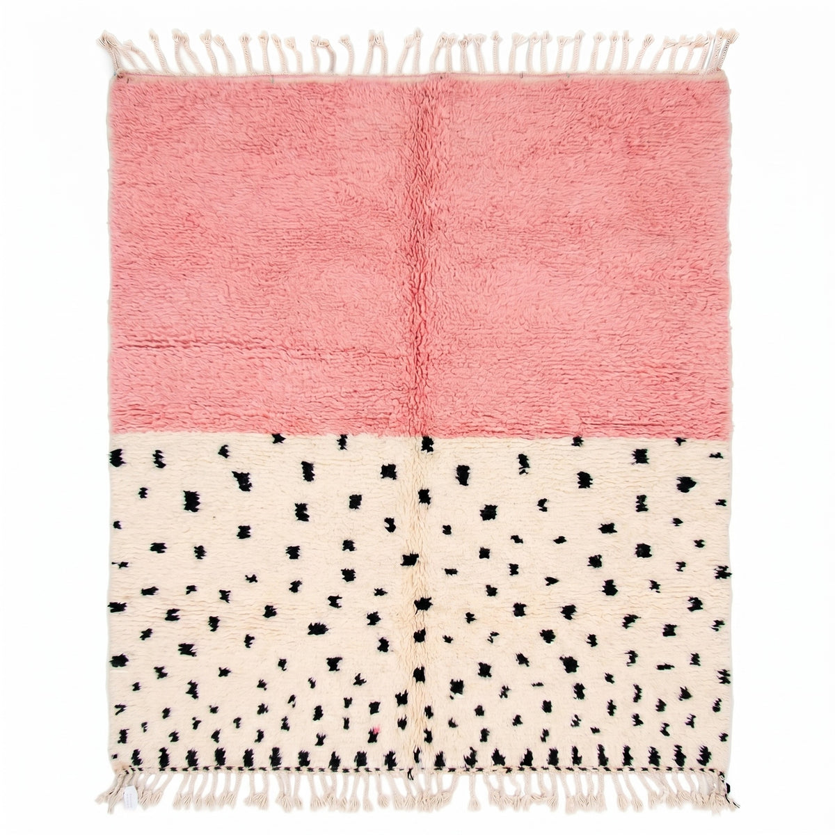 Pink Color Block & Polka Beni Ourain Rug