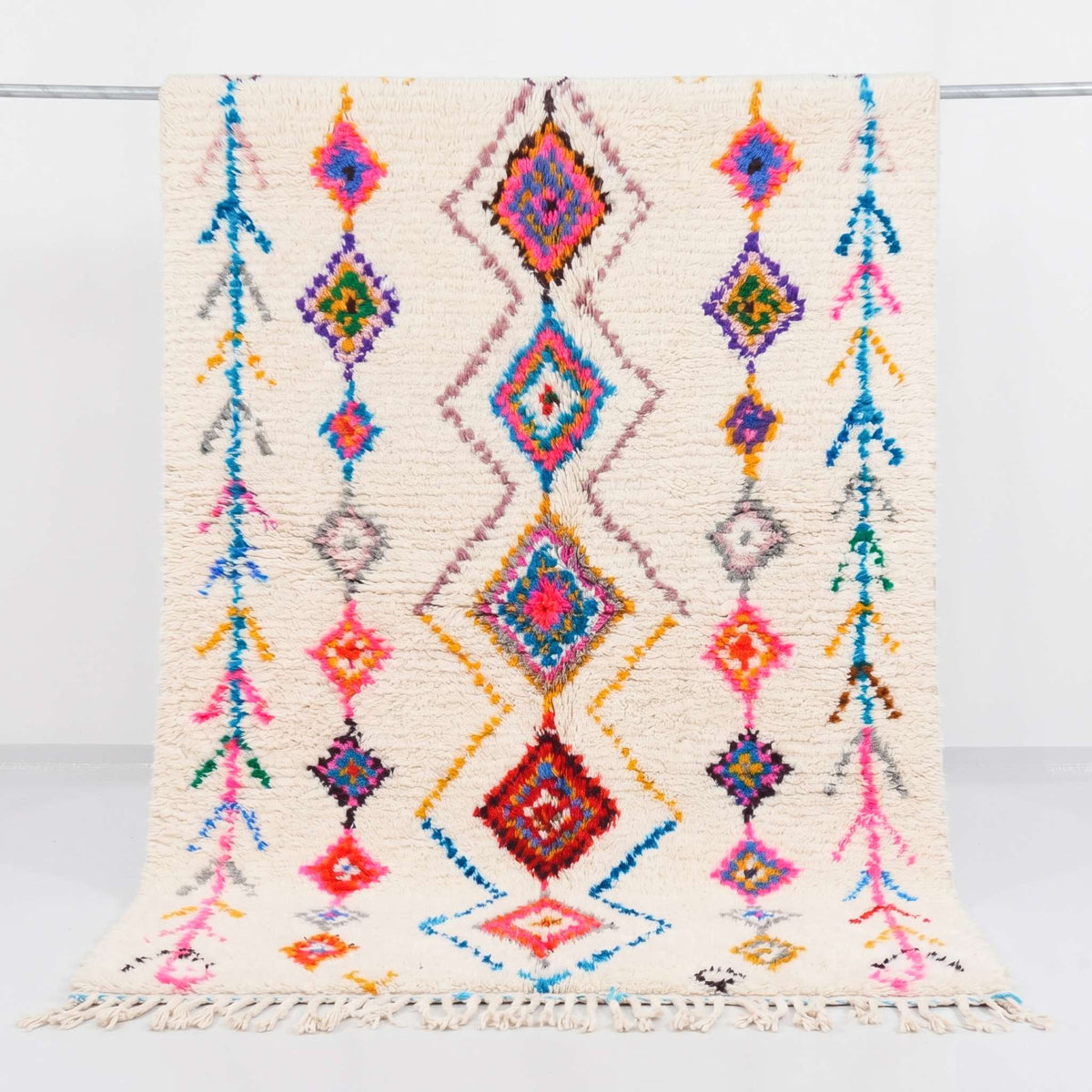 Vibrant -Style Boho Shag Beni Ourain Rug - handwoven Moroccan rug