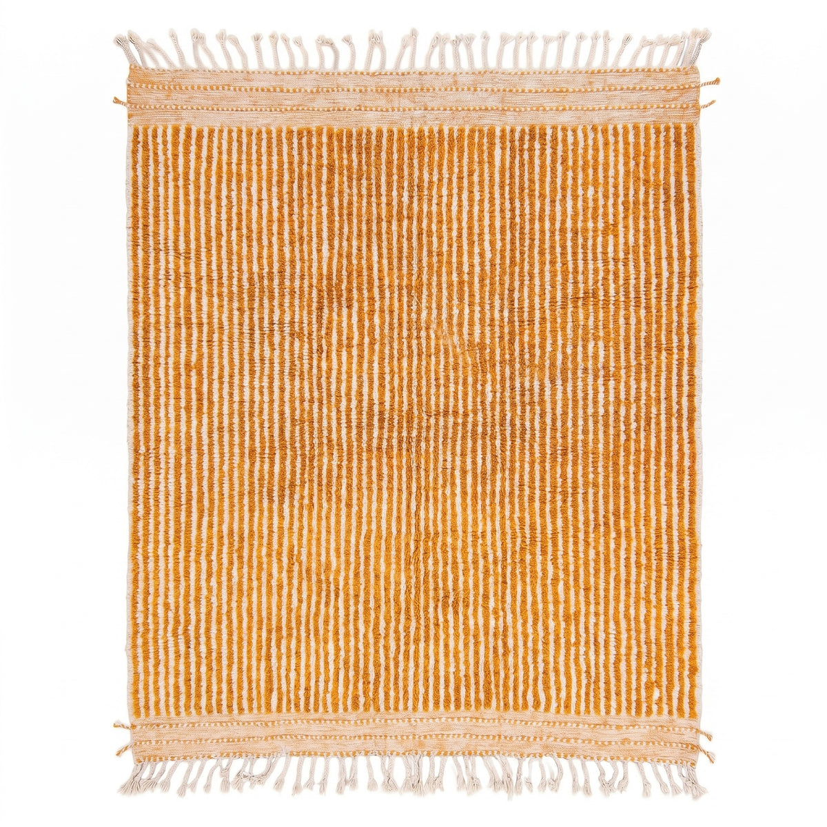 Reversible Mustard Yellow & Cream Beni Ourain Rug