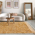 Reversible Mustard Yellow & Cream Beni Ourain Rug - handwoven Moroccan rug