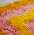 Soft Pink with Yellow Border Beni Ourain Rug - handwoven Moroccan rug