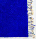 Solid Majorelle Blue Beni Ourain Rug - handwoven Moroccan rug