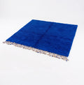 Solid Majorelle Blue Beni Ourain Rug - handwoven Moroccan rug