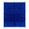 Solid Majorelle Blue Beni Ourain Rug - handwoven Moroccan rug