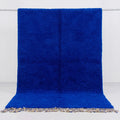 Solid Majorelle Blue Beni Ourain Rug - handwoven Moroccan rug