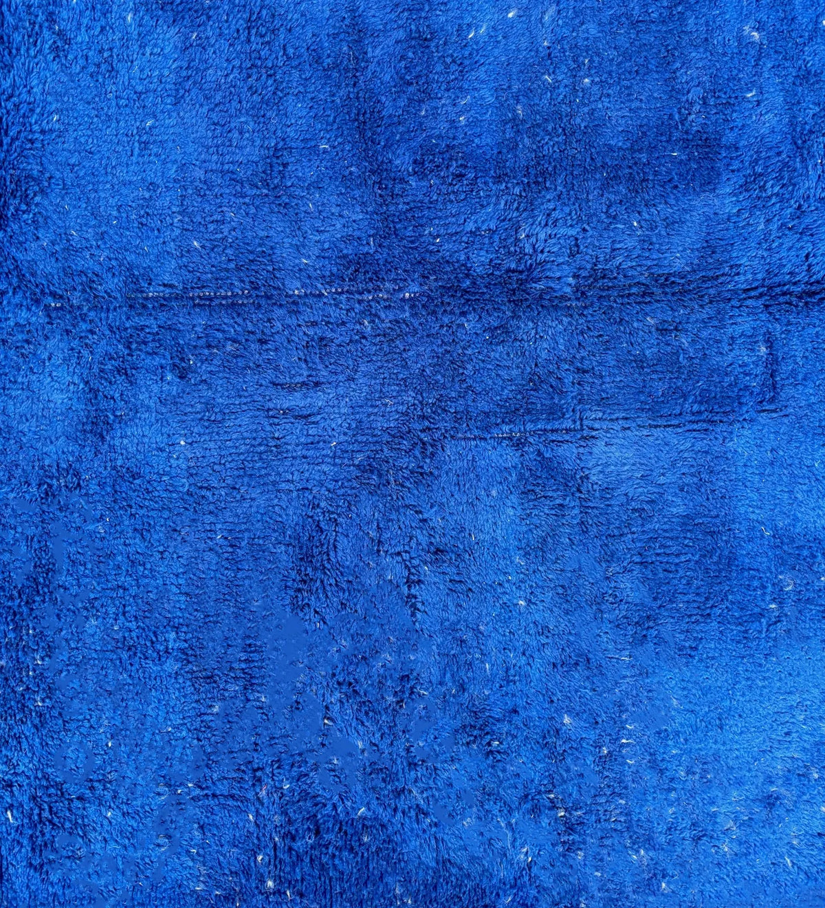 Solid Royal Blue Beni Wool Beni Ourain Rug - handwoven Moroccan rug
