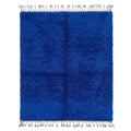 Solid Royal Blue Beni Wool Beni Ourain Rug - handwoven Moroccan rug