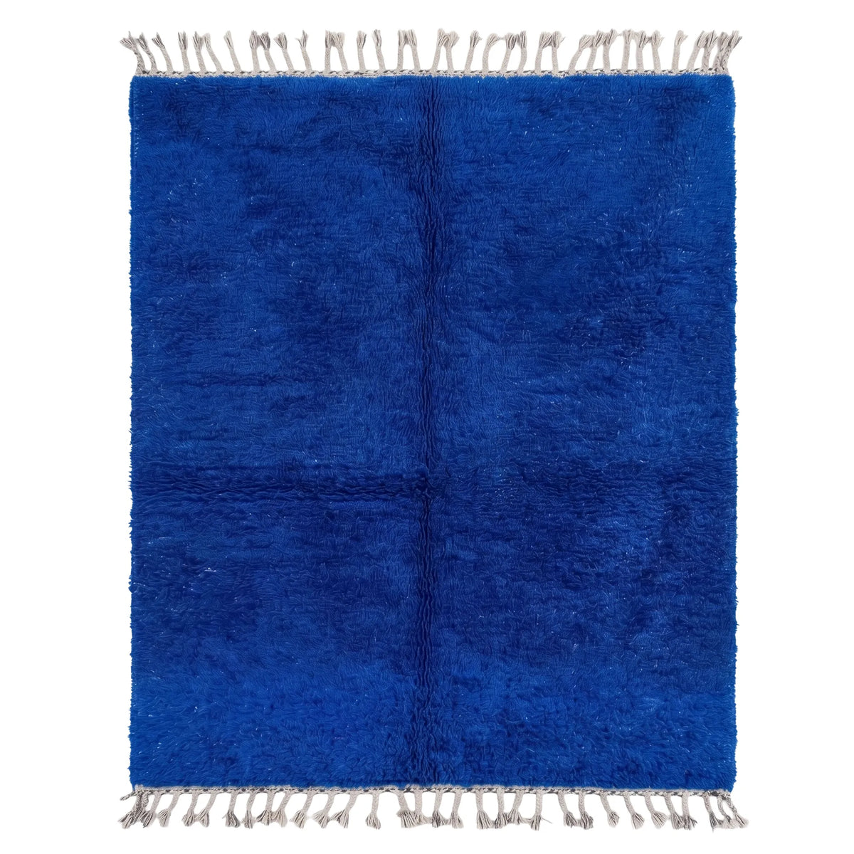Solid Royal Blue Beni Wool Beni Ourain Rug