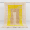 Sunrise Yellow & Taupe Beni Ourain Rug - handwoven Moroccan rug