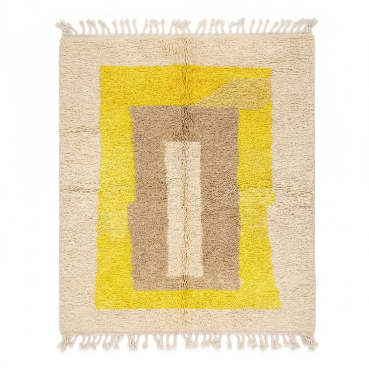 Sunrise Yellow & Taupe Beni Ourain Rug