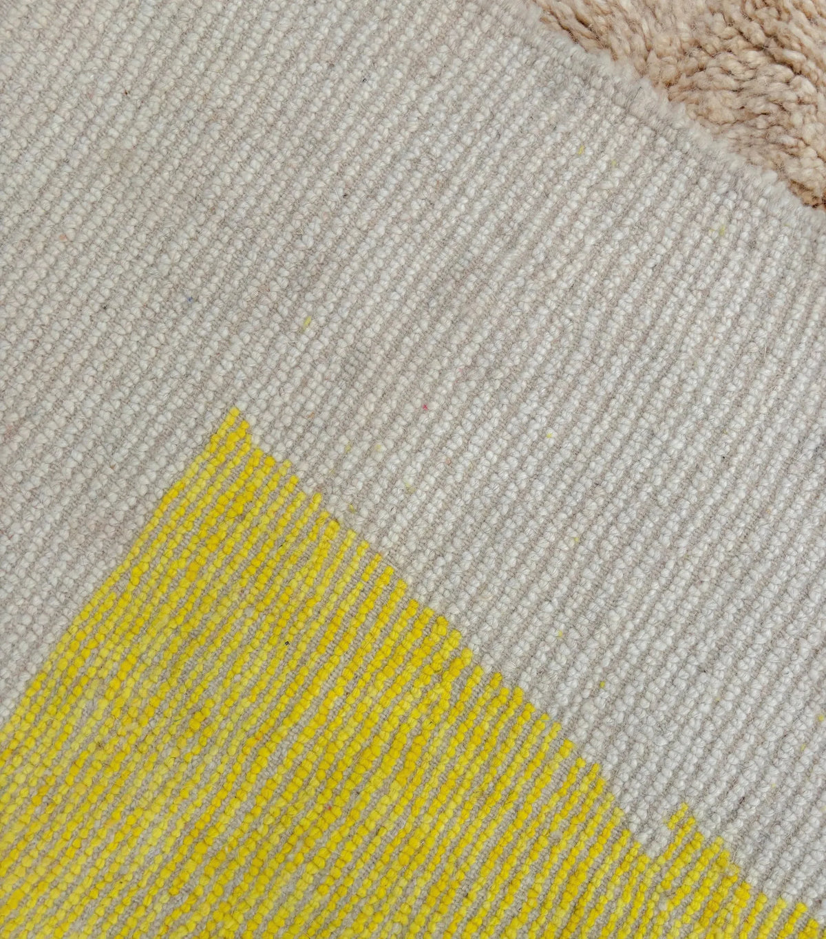 Sunrise Yellow & Taupe Beni Ourain Rug - handwoven Moroccan rug
