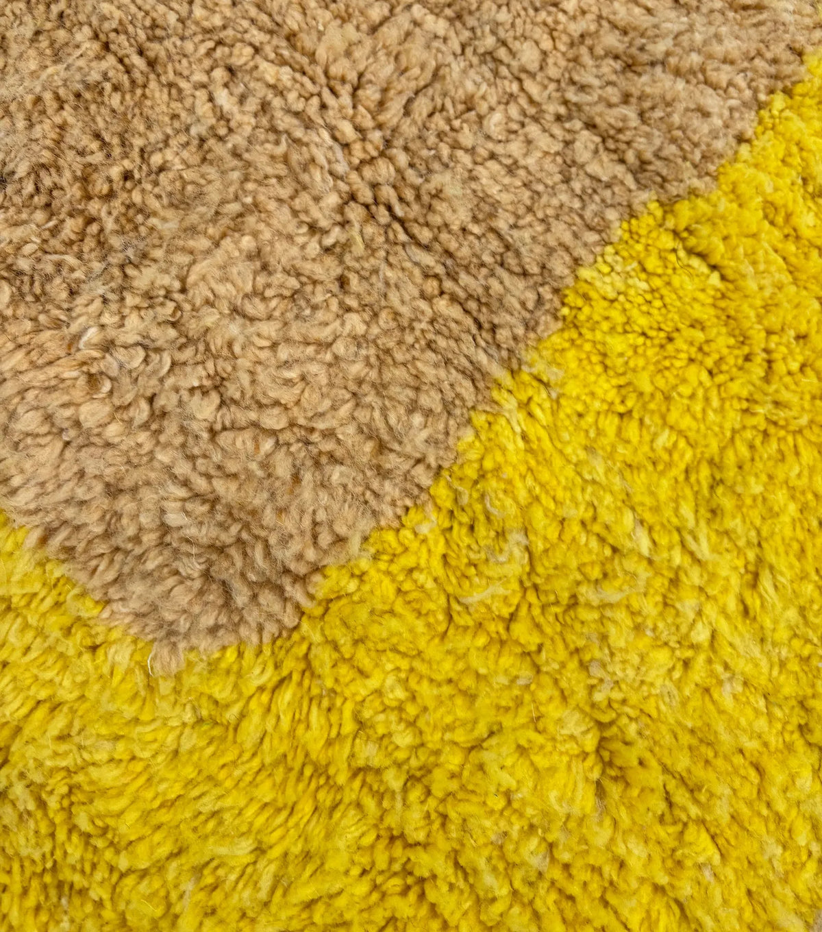 Sunrise Yellow & Taupe Beni Ourain Rug - handwoven Moroccan rug