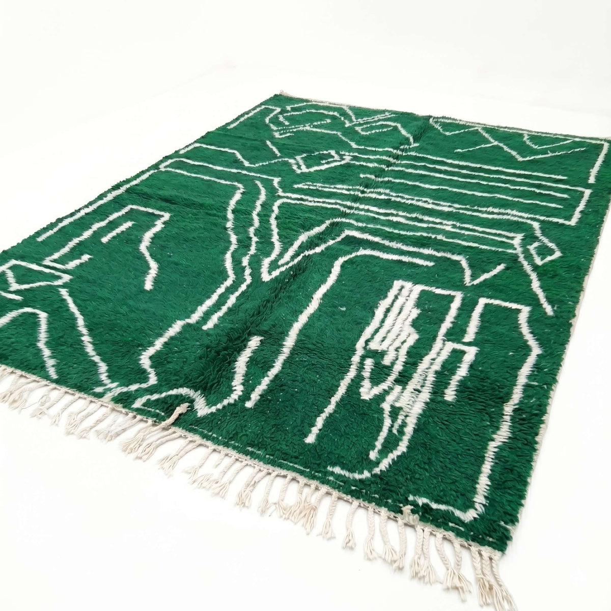 The Emerald Labyrinth Beni Ourain Rug - handwoven Moroccan rug