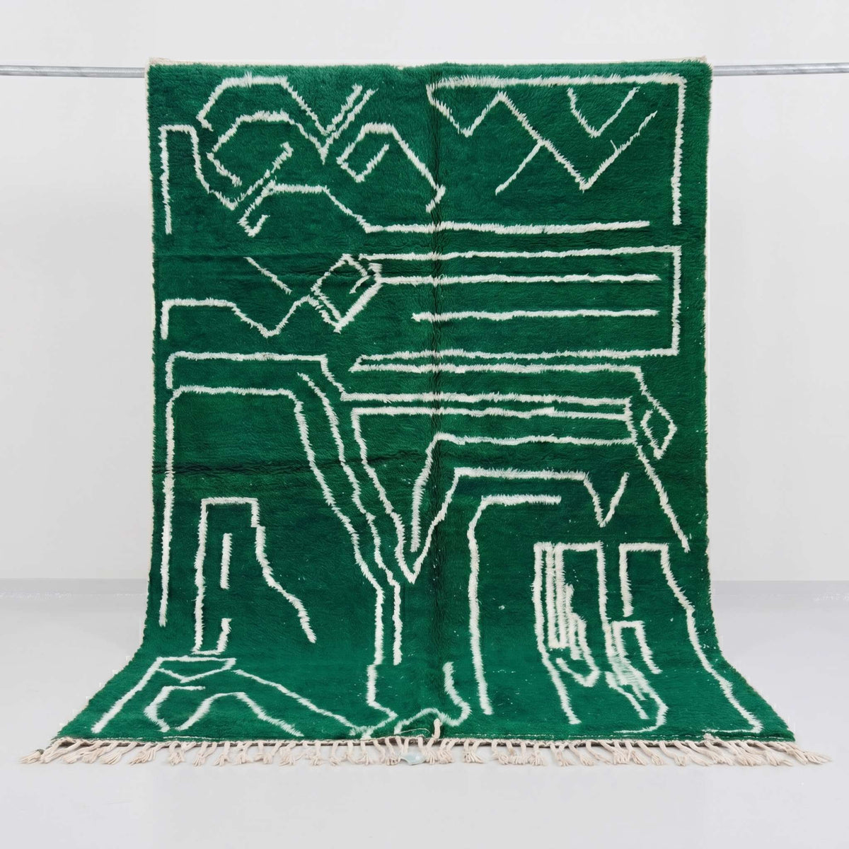 The Emerald Labyrinth Beni Ourain Rug - handwoven Moroccan rug