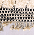 Concentric Black Diamonds on Reversible Beni Ourain Rug - handwoven Moroccan rug