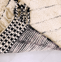 Concentric Black Diamonds on Reversible Beni Ourain Rug - handwoven Moroccan rug