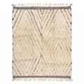 Concentric Black Diamonds on Reversible Beni Ourain Rug - handwoven Moroccan rug