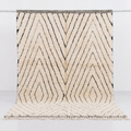 Concentric Black Diamonds on Reversible Beni Ourain Rug - handwoven Moroccan rug