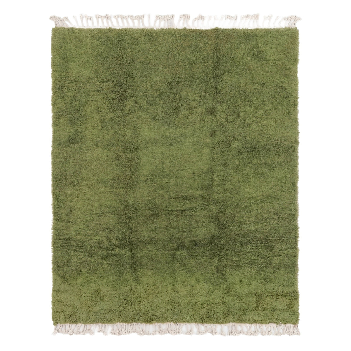 Solid Olive Green Beni Ourain Rug