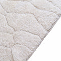 Sculpted High-Low Ivory Wool Beni Ourain Rug - handwoven Moroccan rug