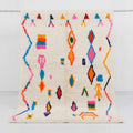 Vibrant Zigzag & Diamond Motif Beni Ourain Rug - handwoven Moroccan rug