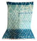Ocean Blue & Turquoise Shag Beni Ourain Rug - handwoven Moroccan rug