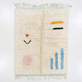Ivory with Playful Geometrics Beni Ourain Rug - handwoven Moroccan rug