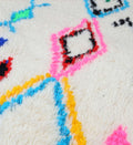 Neon Diamond & Abstract Beni Ourain Rug - handwoven Moroccan rug