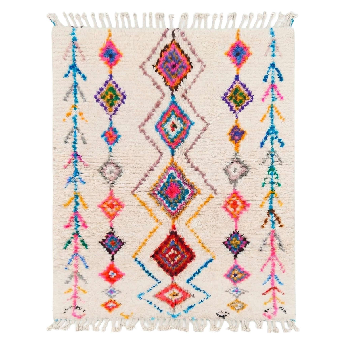 Vibrant -Style Boho Shag Beni Ourain Rug